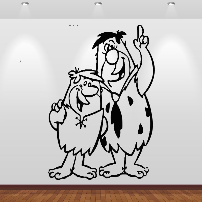 Wandsticker 46138 Familie Feuerstein-Fred und Barney